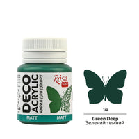 ROSA TALENT Matte Acrylfarbe für Dekorationen, 20 ml – Green Deep mat