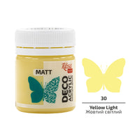 ROSA TALENT Matte Acrylfarbe für Dekorationen, 20 ml – Yellow Light mat