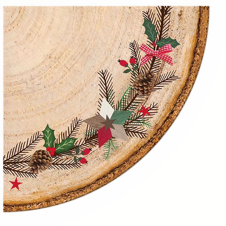 Runde Decoupage-Serviette Weihnachtskranz - 1 Stk. — Bild 2
