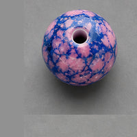 Runde Glasperlen mit Marmor-Effekt 8 mm – 15 Stk. – Blau-Rosa