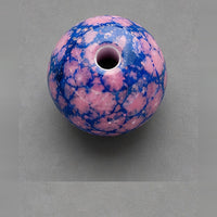 Runde Glasperlen mit Marmor-Effekt 8 mm – 15 Stk. – Blau-Rosa