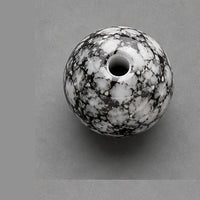 Runde Glasperlen mit Marmor-Effekt 8 mm – 15 Stk. – Grau-Schwarz