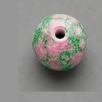 Runde Glasperlen mit Marmor-Effekt 8 mm – 15 Stk. – Minz-Rosa