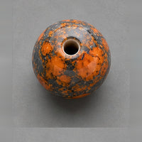Runde Glasperlen mit Marmor-Effekt 8 mm – 15 Stk. – Orange-Anthrazit