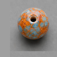 Runde Glasperlen mit Marmor-Effekt 8 mm – 15 Stk. – Orange-Blau