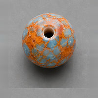 Runde Glasperlen mit Marmor-Effekt 8 mm – 15 Stk. – Orange-Blau