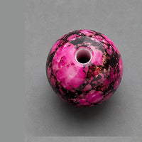 Runde Glasperlen mit Marmor-Effekt 8 mm – 15 Stk. – Rosa-Schwarz