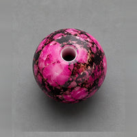 Runde Glasperlen mit Marmor-Effekt 8 mm – 15 Stk. – Rosa-Schwarz