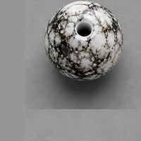 Runde Glasperlen mit Marmor-Effekt 8 mm – 15 Stk. – Schwarz-Weiß