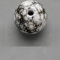 Runde Glasperlen mit Marmor-Effekt 8 mm – 15 Stk. – Schwarz-Weiß