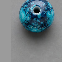 Runde Glasperlen mit Marmor-Effekt 8 mm – 15 Stk. – Türkis-Blau