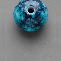 Runde Glasperlen mit Marmor-Effekt 8 mm – 15 Stk. – Türkis-Blau