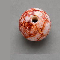 Runde Glasperlen mit Marmor-Effekt 8 mm – 15 Stk. – Ziegel-Orange