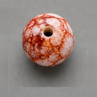 Runde Glasperlen mit Marmor-Effekt 8 mm – 15 Stk. – Ziegel-Orange