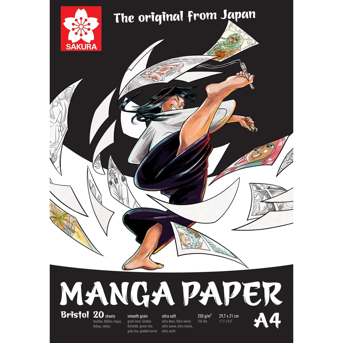 SAKURA Manga Zeichenblock 250 g/m² A5 – A3 - 20 Blatt
