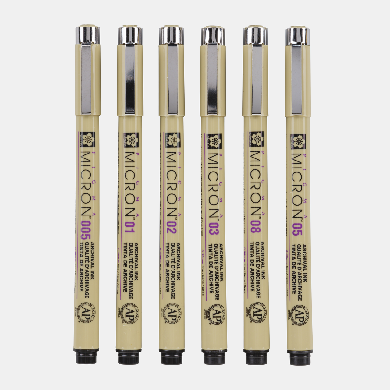 Sakura Pigma Micron 01 Fineliner 0,25 mm 6er-Set