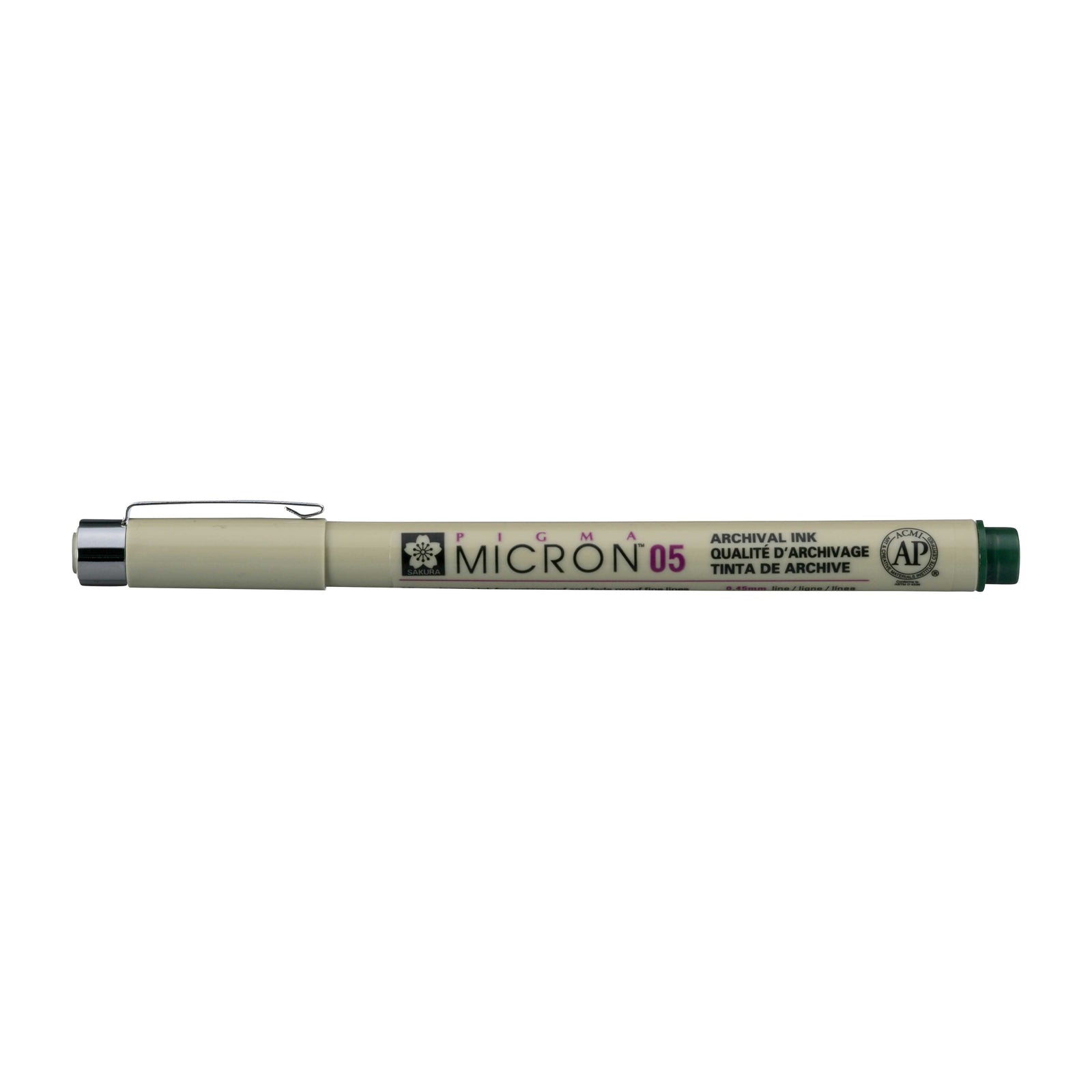 Sakura Pigma Micron 05 Fineliner 0,45 mm – 6er-Set – Jägergrün