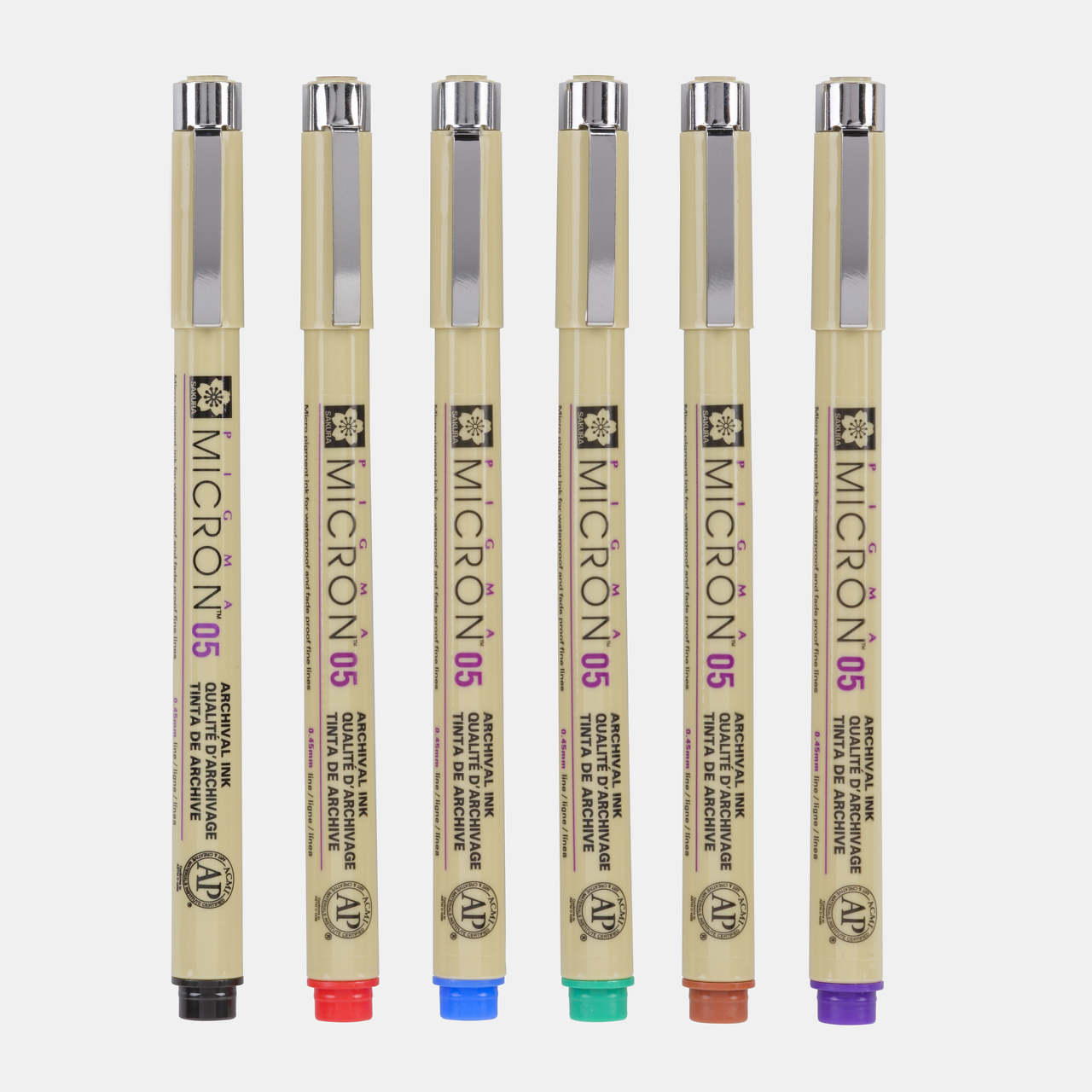 Sakura Pigma Micron 05 Fineliner 0,45 mm – 6er-Set