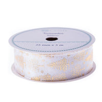 Satin-Dekoband 25 mm x 5 m | Weiß Weihnachten — Bild 3