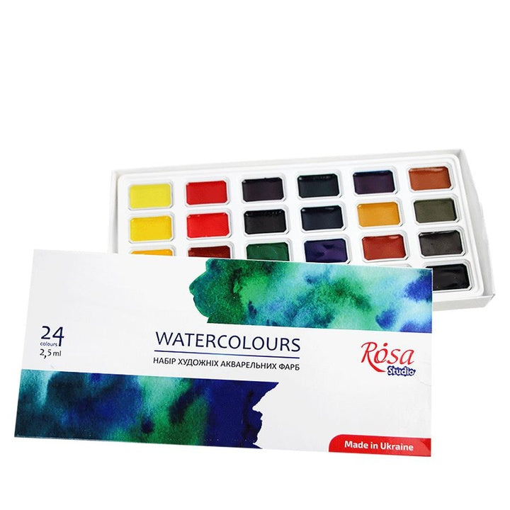 Satz Aquarellfarben, ROSA STUDIO, 24x2,5ml, volle Töpfe, Karton — Bild 1