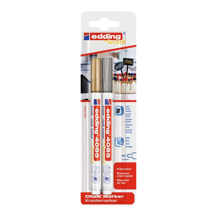 Satz Kreidemarker EDDING 4085 gold und silber — Bild 1