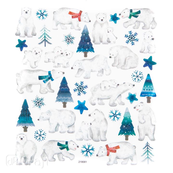 Satz mit 38 Weihnachtsaufklebern | Eisbären — Bild 1