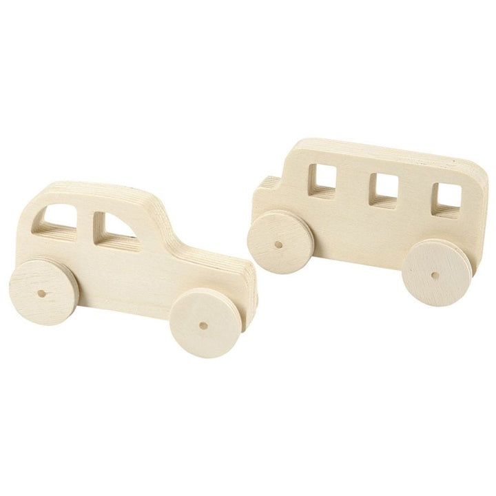 Satz mit zwei leeren Holzautos — Bild 2