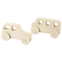 Satz mit zwei leeren Holzautos — Bild 1