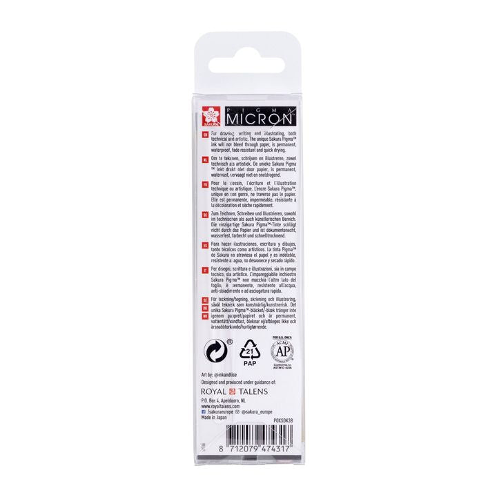 Satz technischer Stifte Sakura Pigma Micron 3 fineliners — Bild 6