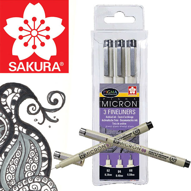 Satz technischer Stifte SAKURA Pigma Micron / 3 Stück — Bild 1