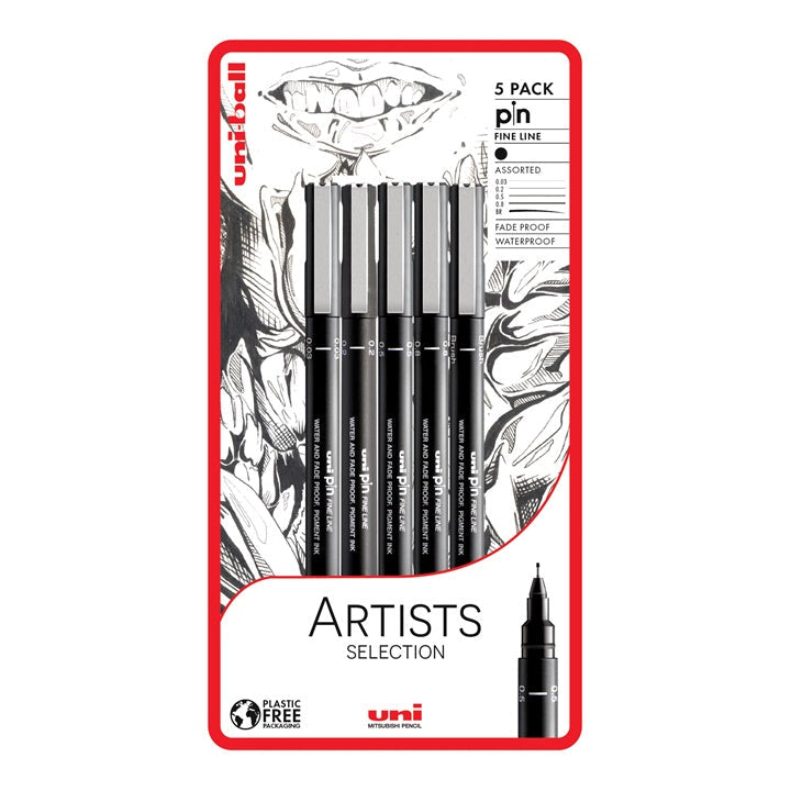 Satz UNI PIN Marker fineliner Artist Selection 5 Stück — Bild 5