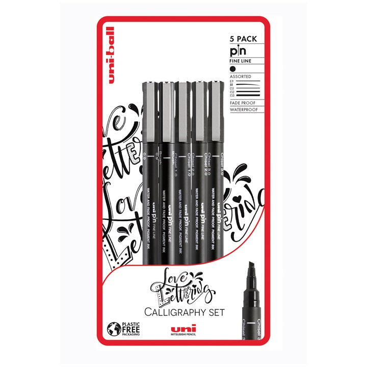 Satz UNI PIN Marker fineliner Love Lettering 5 Stück — Bild 6