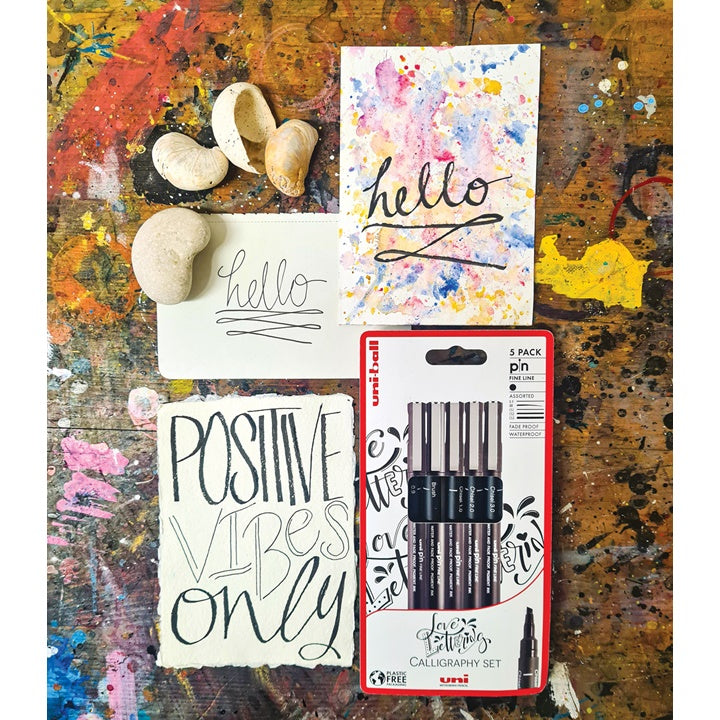 Satz UNI PIN Marker fineliner Love Lettering 5 Stück — Bild 10