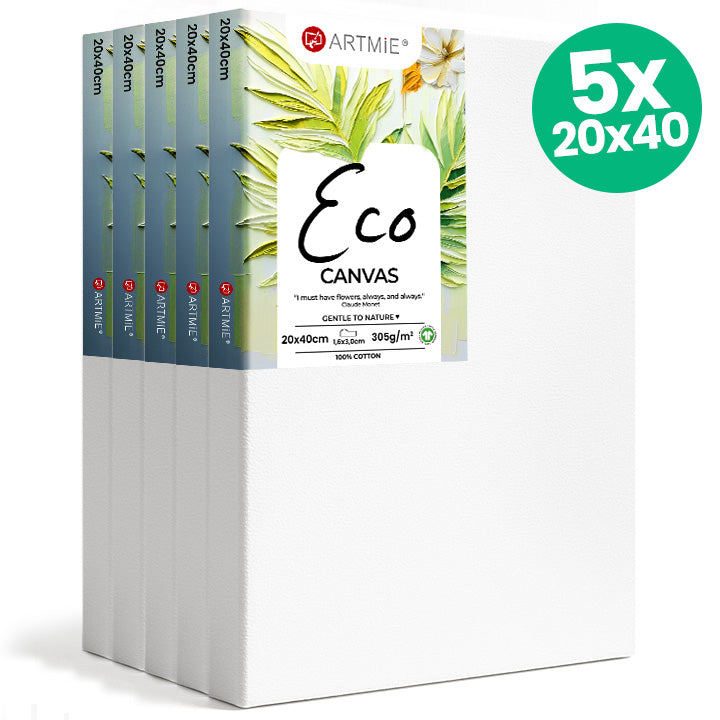 Satz von 5 ECO Malerei Leinwände 20x40 cm — Bild 1