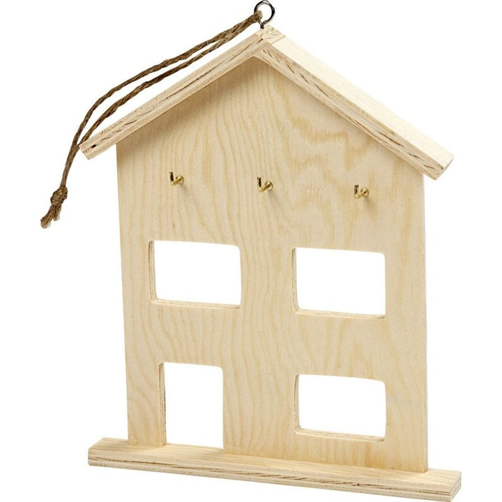 Schlüsselanhänger Haus aus Holz — Bild 1