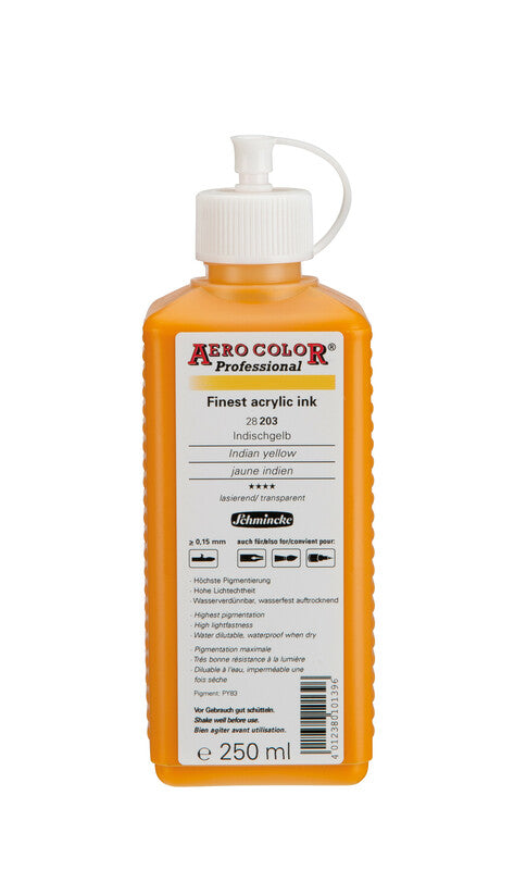 Schmincke AERO COLOR Professional Acryltinte 250 ml – 203 Indischgelb