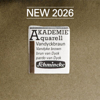 Schmincke AKADEMIE Aquarellfarben 1/2 Näpfchen - Golden pink – 667 Vandyckbraun