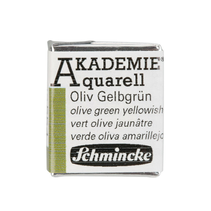 Schmincke AKADEMIE Aquarellfarben 1/2 Näpfchen – 554 olivgrün gelblich