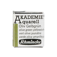 Schmincke AKADEMIE Aquarellfarben 1/2 Näpfchen – 554 olivgrün gelblich