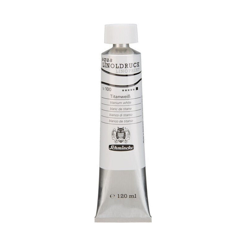 Schmincke aqua-LINOPRINT Linoldruckfarben 120 ml – 100 Titanweiß