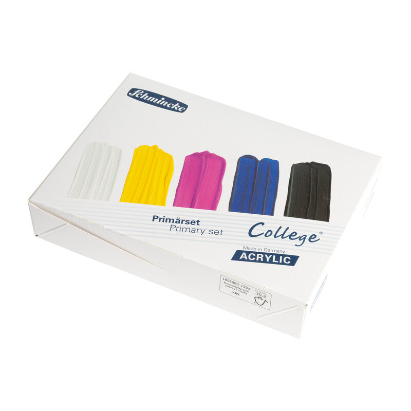 Schmincke College Acrylic Acrylfarben-Set – 5 x 75 ml, Grundfarben