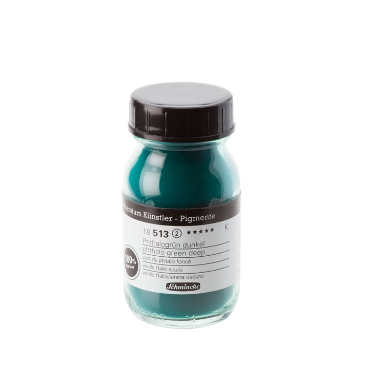 Schmincke Farbpigmente 100 ml – 513 phthalo Grün dunkel