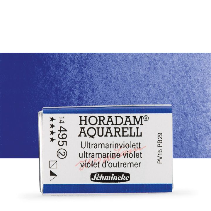 Schmincke Horadam Aquarellfarben im ganzen Näpfchen – 495 Ultramarin Violett