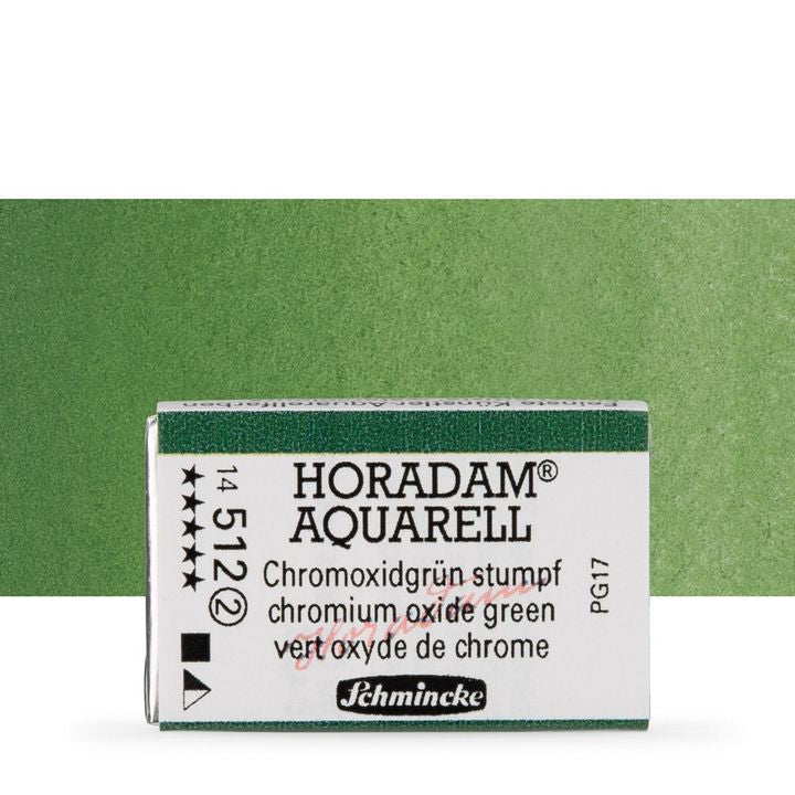 Schmincke Horadam Aquarellfarben im ganzen Näpfchen – 512 chromium oxide Grün