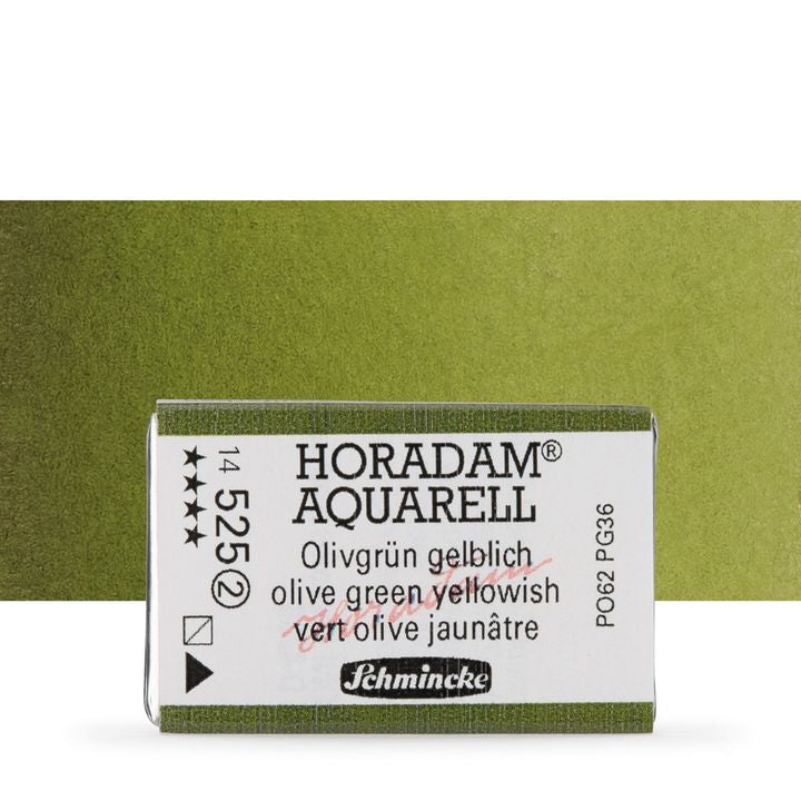 Schmincke Horadam Aquarellfarben im ganzen Näpfchen – 525 Olivgrün gelblich