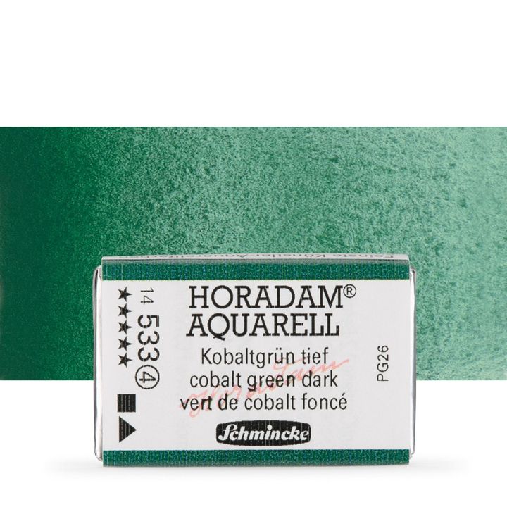 Schmincke Horadam Aquarellfarben im ganzen Näpfchen – 533 Kobaltgrün dunkel