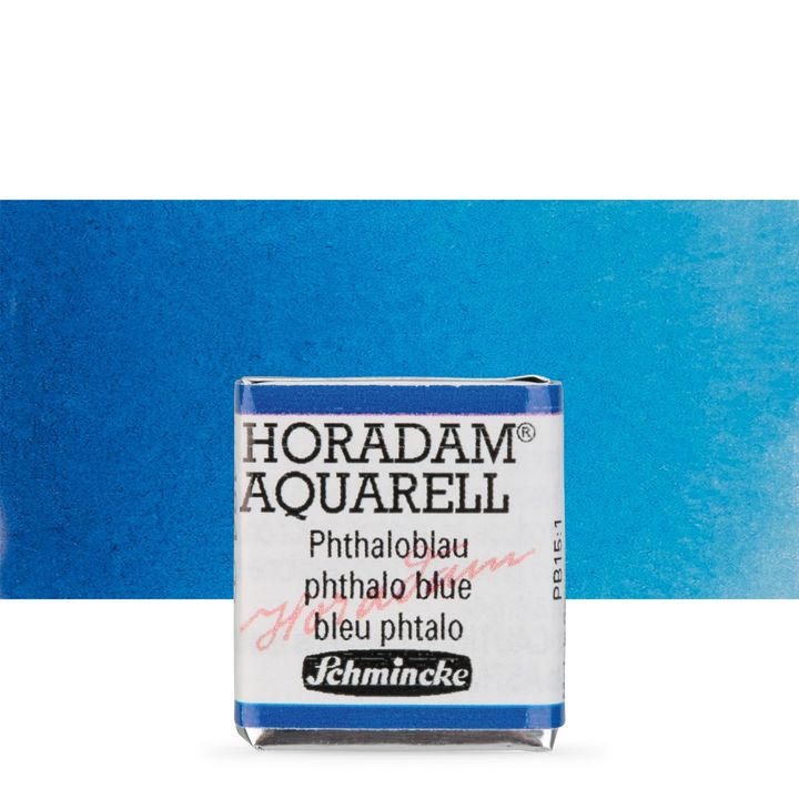 Schmincke Horadam Aquarellfarben im halben Näpfchen – 484 phthalo Blau