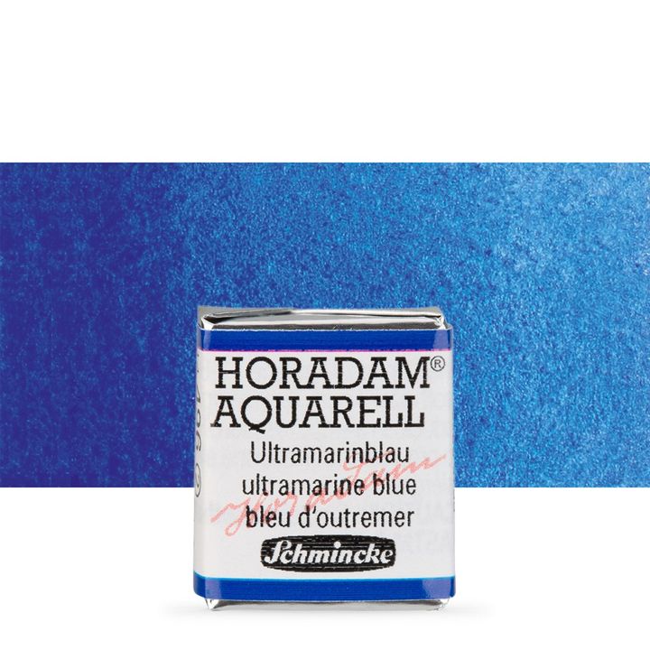 Schmincke Horadam Aquarellfarben im halben Näpfchen – 496 Ultramarin Blau