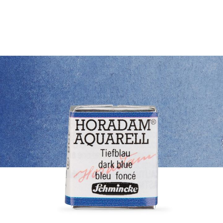 Schmincke Horadam Aquarellfarben im halben Näpfchen – 498 Dunkelblau