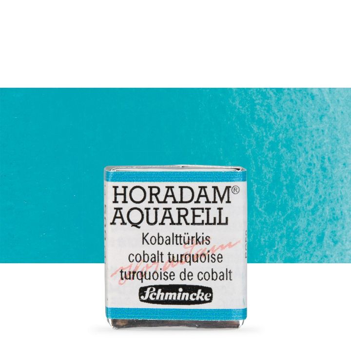 Schmincke Horadam Aquarellfarben im halben Näpfchen – 509 Kobalttürkis